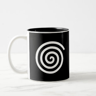 Caneca De Café Em Dois Tons Espiral Branco em Preto