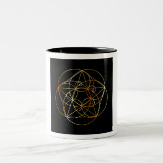 Caneca De Café Em Dois Tons Espiral de Fibonacci a geometria sagrado