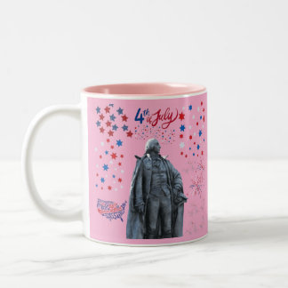 Caneca De Café Em Dois Tons Espírito Americano Brilho rosa