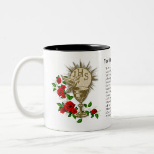 Caneca De Café Em Dois Tons Espírito Santo do Padre Católico Religioso Rosas v