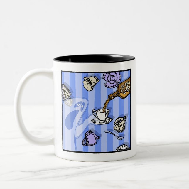 Caneca De Café Em Dois Tons Espíritos - Pop Gótico Pesadelo Surreal (Esquerda)