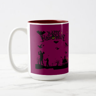 Caneca De Café Em Dois Tons Espíritos Sombrios Ascendem magenta