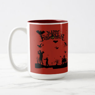 Caneca De Café Em Dois Tons Espíritos Sombrios em Ascensão vermelho tijolo