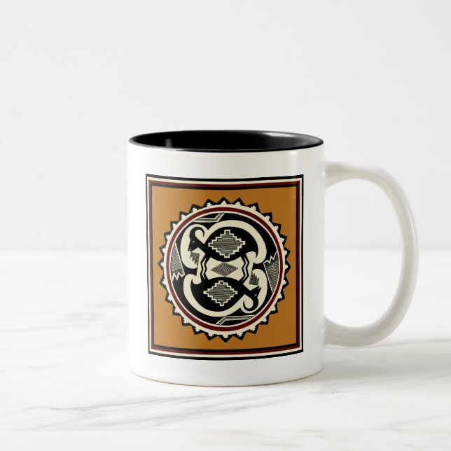 Caneca De Café Em Dois Tons Espíritos Tribais Mimbres (Direita)