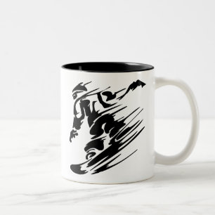 Caneca De Café Em Dois Tons Esportes do extremo da snowboarding