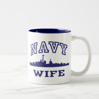 Caneca De Café Em Dois Tons Esposa do marinho