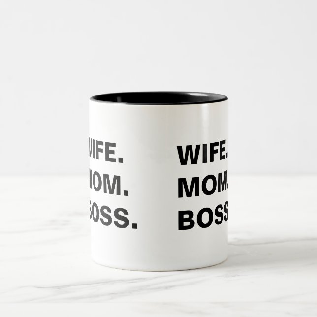 Caneca De Café Em Dois Tons Esposa Mãe e Chefe Mug (Centro)