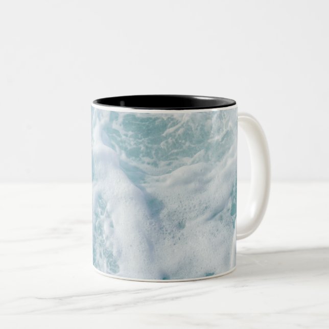 Caneca De Café Em Dois Tons Espuma de Ondas bonito (Frente Esquerda)