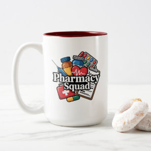 Caneca De Café Em Dois Tons 'Esquadrão da Farmácia'.