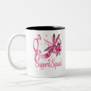 Caneca De Café Em Dois Tons Esquadrão de Apoio ao Guerreiro Dragonfly Câncer d