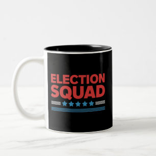Caneca De Café Em Dois Tons Esquadrão Eleitoral Eleição 2024 Democrata Republi