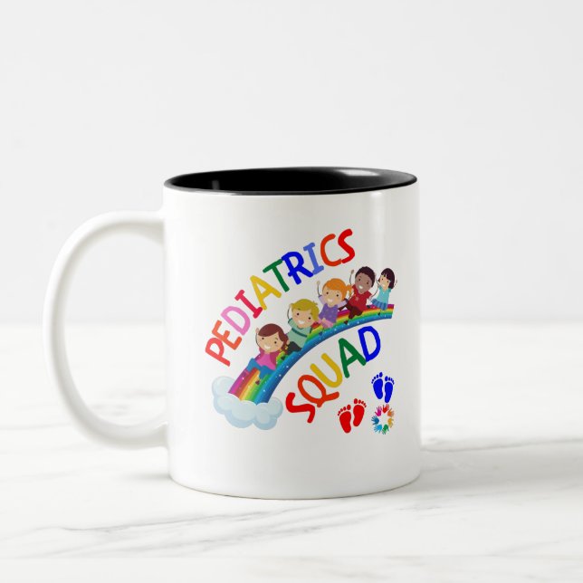 Caneca De Café Em Dois Tons Esquadrão Pediátrico - Presentes Pediátricos (Esquerda)