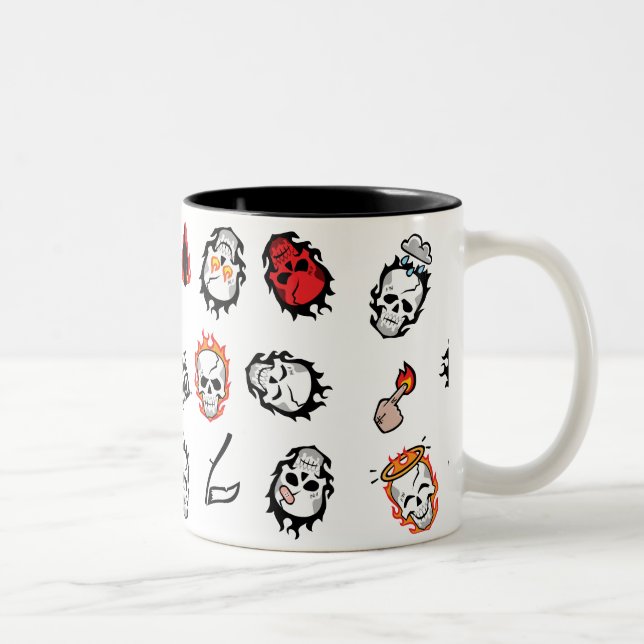 Caneca De Café Em Dois Tons Esquadrão Suicida | Diablo Emoji Pattern (Direita)