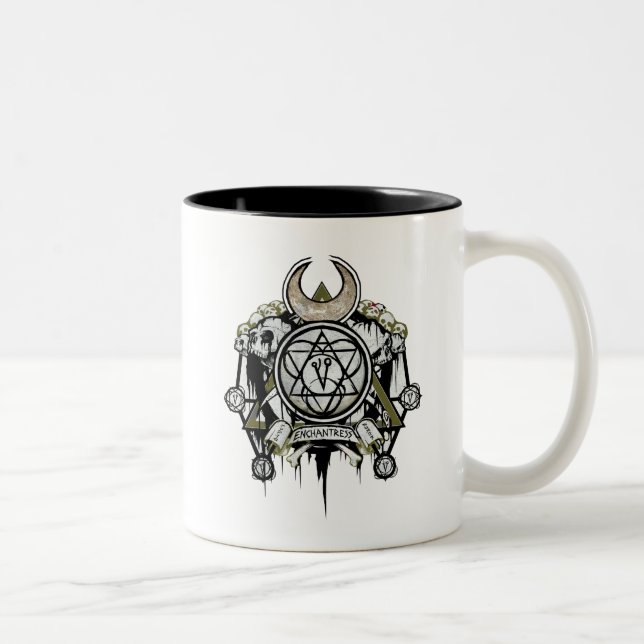 Caneca De Café Em Dois Tons Esquadrão Suicida | Enchantress Símbolos Tatuagem (Direita)