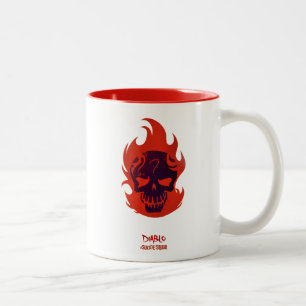Caneca De Café Em Dois Tons Esquadrão Suicida   Ícone Diablo Head