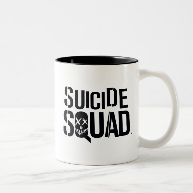 Caneca De Café Em Dois Tons Esquadrão Suicida | Logotipo branco (Direita)