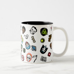 Caneca De Café Em Dois Tons Esquadrão Suicida   Padrão Emoji Esquadrão Suic
