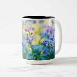 Caneca De Café Em Dois Tons Esqueçam-me-não-flores