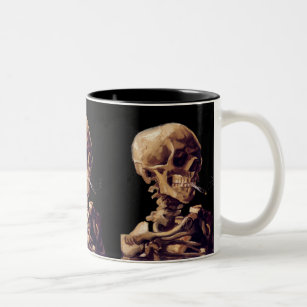 Caneca De Café Em Dois Tons Esqueleto de fumo por Van Gogh