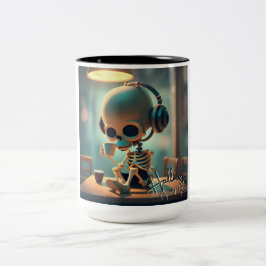 Caneca De Café Em Dois Tons Esqueleto de Halloween nº 3