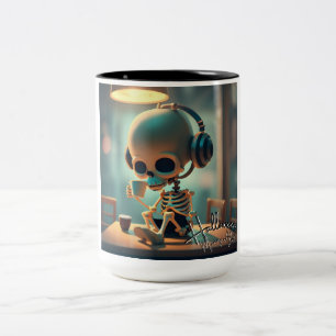 Caneca De Café Em Dois Tons Esqueleto de Halloween nº 3