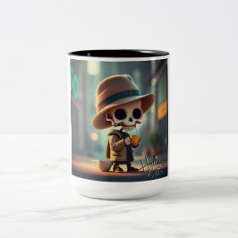 Caneca De Café Em Dois Tons Esqueleto de Halloween nº 4