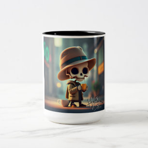 Caneca De Café Em Dois Tons Esqueleto de Halloween nº 4