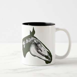 Caneca De Café Em Dois Tons Esqueleto do cavalo