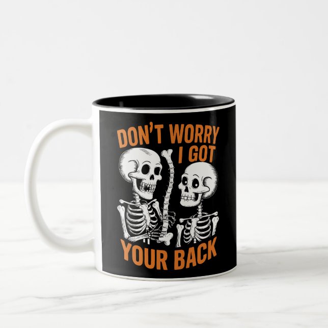 Caneca De Café Em Dois Tons Esqueleto Não se preocupe, eu tenho seu Halloween (Esquerda)