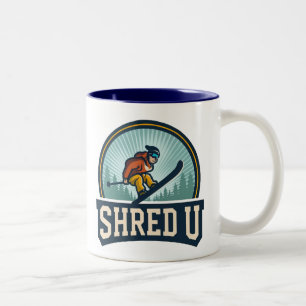 Caneca De Café Em Dois Tons Esqui da Universidade Shred