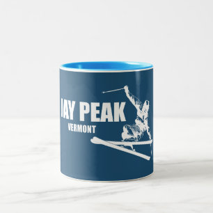 Caneca De Café Em Dois Tons Esquiador de Jay Peak Vermont