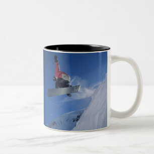 Caneca De Café Em Dois Tons Esquiando no Snowbird Resort, Utah (MR)
