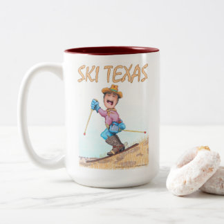 Caneca De Café Em Dois Tons Esquiar no Texas