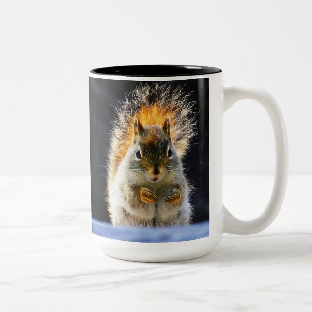 Caneca De Café Em Dois Tons Esquilo 001 (Direita)