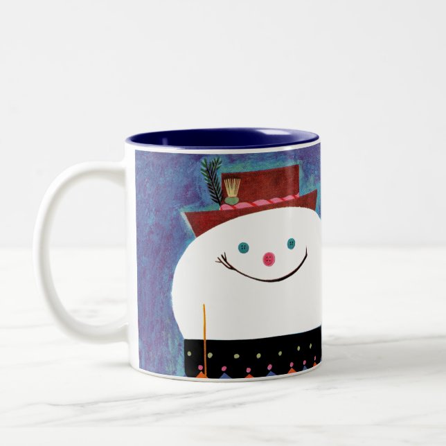 Caneca De Café Em Dois Tons Esquis para o boneco de neve (Esquerda)