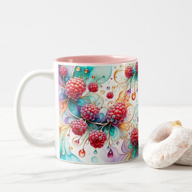 Caneca De Café Em Dois Tons Essência de framboesa (Com Donut)