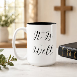 Caneca De Café Em Dois Tons Está Bem Com a Minha Alma Black Cristão