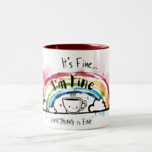 Caneca De Café Em Dois Tons Está bem, estou bem Está tudo bem