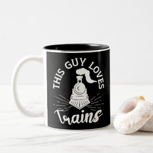 Caneca De Café Em Dois Tons Esta Cara Adora Comboios Estrada De Ferro Sobre Co