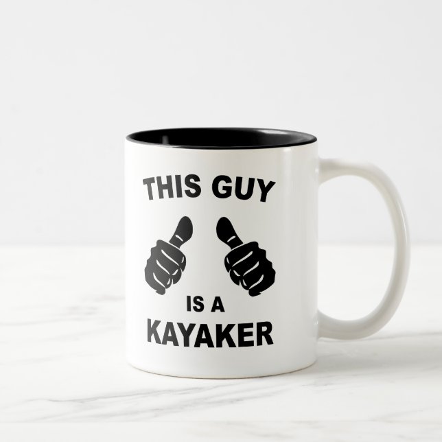 Caneca De Café Em Dois Tons Esta Cara É Um Kayaker (Direita)