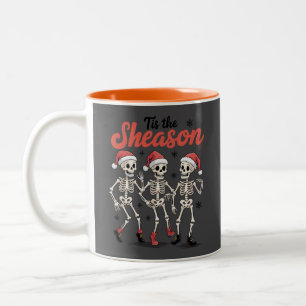 Caneca De Café Em Dois Tons Esta é a Família de Esqueleto Dançante de Natal