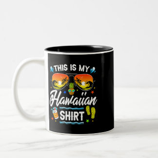 Caneca De Café Em Dois Tons Esta É A Minha Camisa Havaiana Luau Aloha Hawaii B
