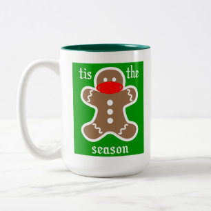 Caneca De Café Em Dois Tons Esta é a temporada do Cara Máscara Gingerbread M