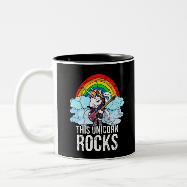 Caneca De Café Em Dois Tons Esta Guitarra do Unicorn Rocks (Esquerda)