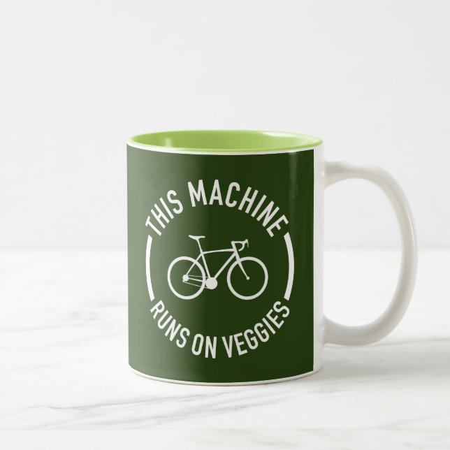 Caneca De Café Em Dois Tons Esta Máquina Funciona Na Bicicleta De Veggies (Direita)