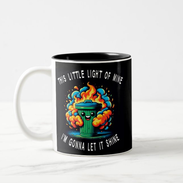 Caneca De Café Em Dois Tons Esta Pequena Luz Mina, Fogo Idiota (Esquerda)