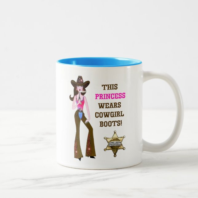 Caneca De Café Em Dois Tons Esta Princesa Veste Botas Cowgirl! (Direita)