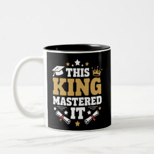 Caneca De Café Em Dois Tons Esta turma de graduação do Rei eu dominei 