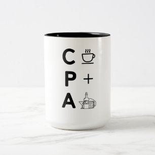 Caneca De Café Em Dois Tons Estação engraçada do imposto do revisor oficial