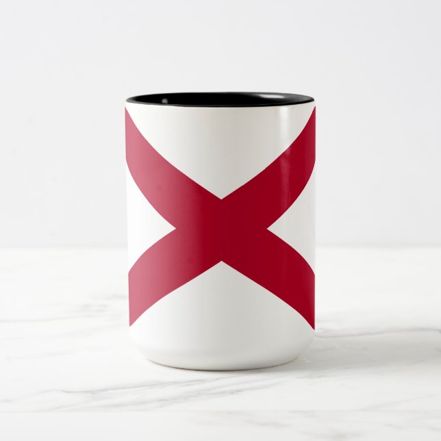 Caneca De Café Em Dois Tons Estado da bandeira do Alabama (Centro)